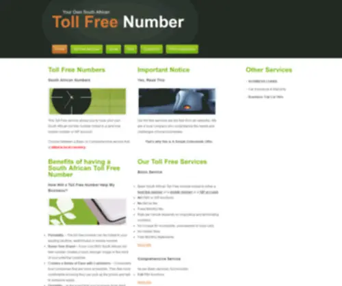 Tollfreenumbers.co.za(Toll Free Numbers South Africa) Screenshot