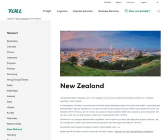 Tollnz.co.nz(New Zealand) Screenshot