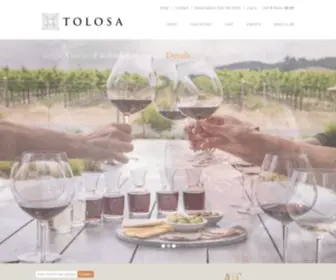 Tolosawinery.com(Tolosa Solar Sustainable San Luis Obispo Winery) Screenshot