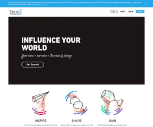 Tolunatest.com(Influence Your World) Screenshot