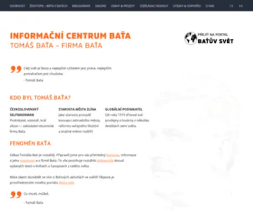 Tomasbata.com(Tomáš Baťa) Screenshot