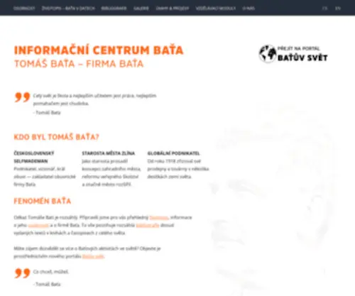 Tomasbata.org(Tomáš Baťa) Screenshot