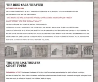 Tombstonebirdcage.com(Tombstone AZ The Bird Cage Theater) Screenshot