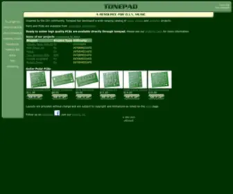 Tonepad.com(Guitar effect circuit boards for DIY projects) Screenshot