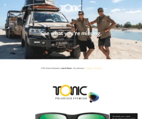 Toniceyewear.us(Tonic Eyewear North America) Screenshot