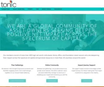 Toniic.com(The global action community for impact investing) Screenshot