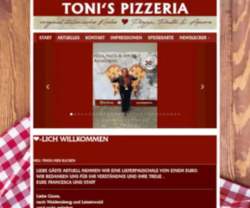 Tonispizzeria.de(Pizza pasta & amore) Screenshot