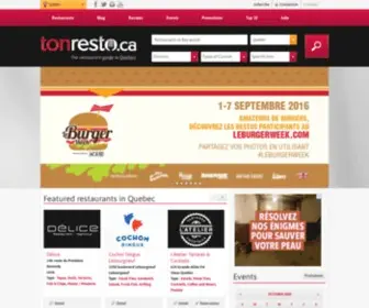 Tonresto.ca(Restaurant Québec) Screenshot