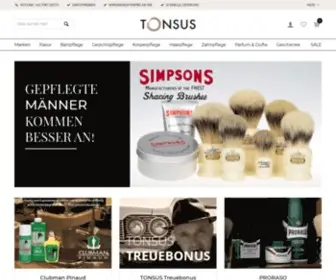 Tonsus.com(Onlineshop für Rasur und Männerpflege) Screenshot