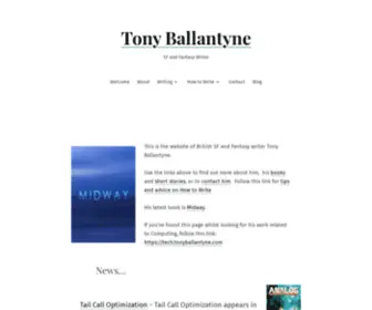 Tonyballantyne.com(SF and Fantasy Writer) Screenshot