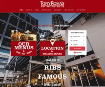 Tonyromas.com.au(Tony Romas) Screenshot