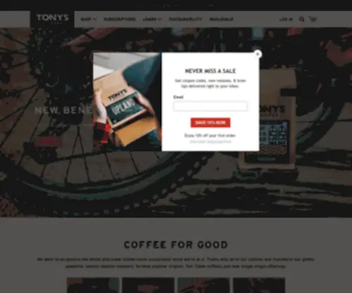 Tonyscoffee.com(Tony's Coffee) Screenshot