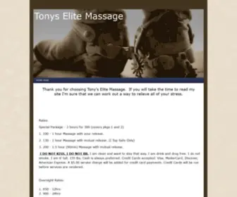 Tonyselitemassage.com(Tony's Elite Massage) Screenshot