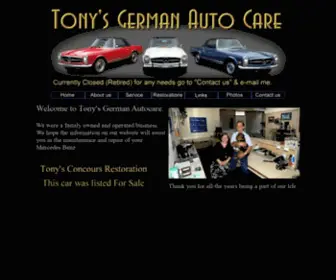 Tonysgermanautocare.com(Mercedes Benz) Screenshot