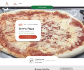 Tonyspizzastjohns.com(Get 10% off your pizza delivery order) Screenshot