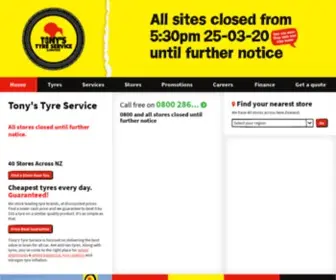 Tonystyreservice.co.nz(Tyres NZ) Screenshot