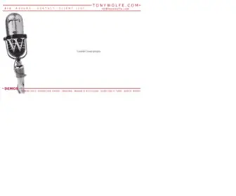 Tonywolfe.com(A man of 1000 voices) Screenshot