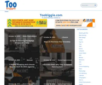 Toobiggie.com(Marketing, Business, Tech, Health and Travel Blog) Screenshot