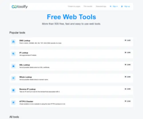 Toolfy.net(Free Web Tools) Screenshot