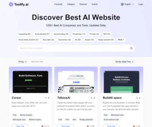 Toolify.ai(Best AI Tools Directory & AI Tools List) Screenshot