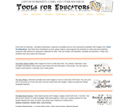 Toolsforeducators.com(Tools for Educators) Screenshot