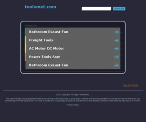 Toolsmet.com(Parked Domain name on Hostinger DNS system) Screenshot