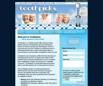 Toothpicksdental.com(Mobile Dental Office) Screenshot