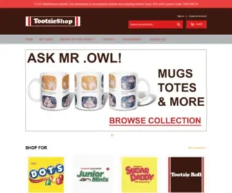 Tootsieshop.com(Find the widest selection of Tootsie brand merchandise. Tootsie Roll) Screenshot