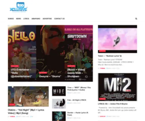 Tooxclusive.com(#1 Nigerian Music and Entertainment Website) Screenshot