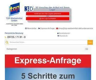 Top-Werbemittel.de(Erfolgreiche Werbeartikel bedruckt mit Ihrem Logo) Screenshot