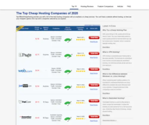 Top10Bestcheaphosting.com(Top 10 Web Hosting Companies) Screenshot
