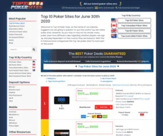 Top10Pokersites.net Screenshot