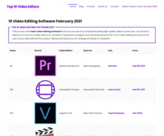 Top10Videoeditors.com(10 Video Editing Software November 2021) Screenshot