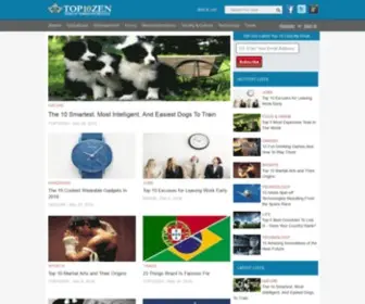 Top10Zen.com(Top Ten Lists) Screenshot