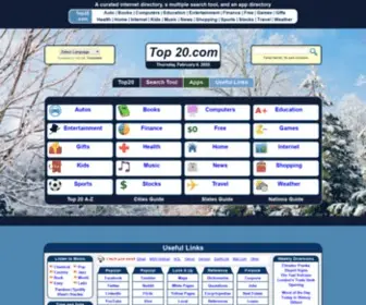 Top20.com(A curated internet directory) Screenshot