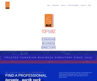 Top5Biz.com(Find the Top 5 Business in Toronto) Screenshot