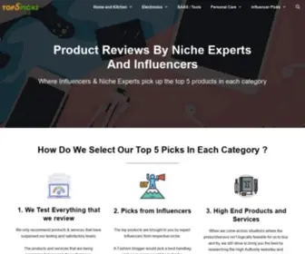 Top5Picks.io(Product Reviews by Niche Experts & Influencers) Screenshot