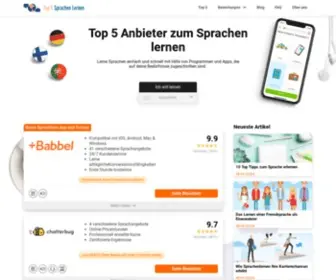 Top5Sprachenlernen.de(Top 5 Anbieter zum Sprachen lernen) Screenshot