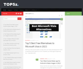 Top5Z.com(Top 5 Lists of the Best Digital Products & Sites) Screenshot