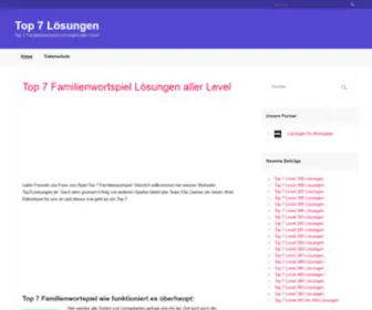 Top7Loesungen.de(Top 7 Familienwortspiel Lösungen aller Level) Screenshot