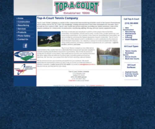 Topacourt.com(Top-A-Court Tennis) Screenshot