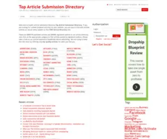 Toparticlesubmissionsites.com(Top Article Submission Directory) Screenshot