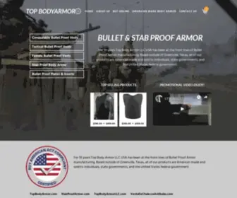 Topbodyarmor.com(Top Body Armor in US) Screenshot