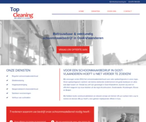 Topcleaning.be(Topcleaning Group BV is sinds 2002 het betrouwbaarste schoonmaakbedrijf in Oost) Screenshot