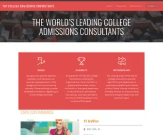 Topcollegeadmissionsconsultants.com(We've ranked the top college admissions consultants so that you can learn which one) Screenshot