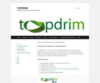 Topdrim.eu(Topology Driven Method for Complex Systems) Screenshot