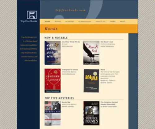 Topfivebooks.com(Top Five Books) Screenshot
