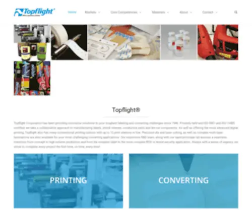 Topflight.com(Converters, conductive & graphic printing, shrink sleeves) Screenshot