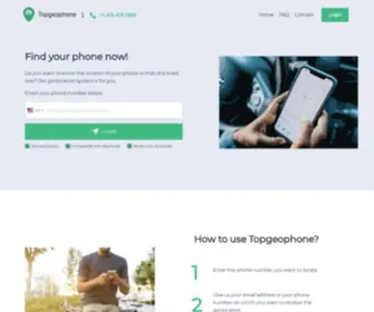 Topgeophone.com(Locate a mobile phone) Screenshot