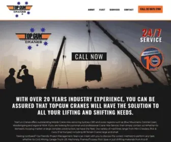 Topguncranes.com.au(Small Mobile & Portable Crane Truck Hire Sydney) Screenshot